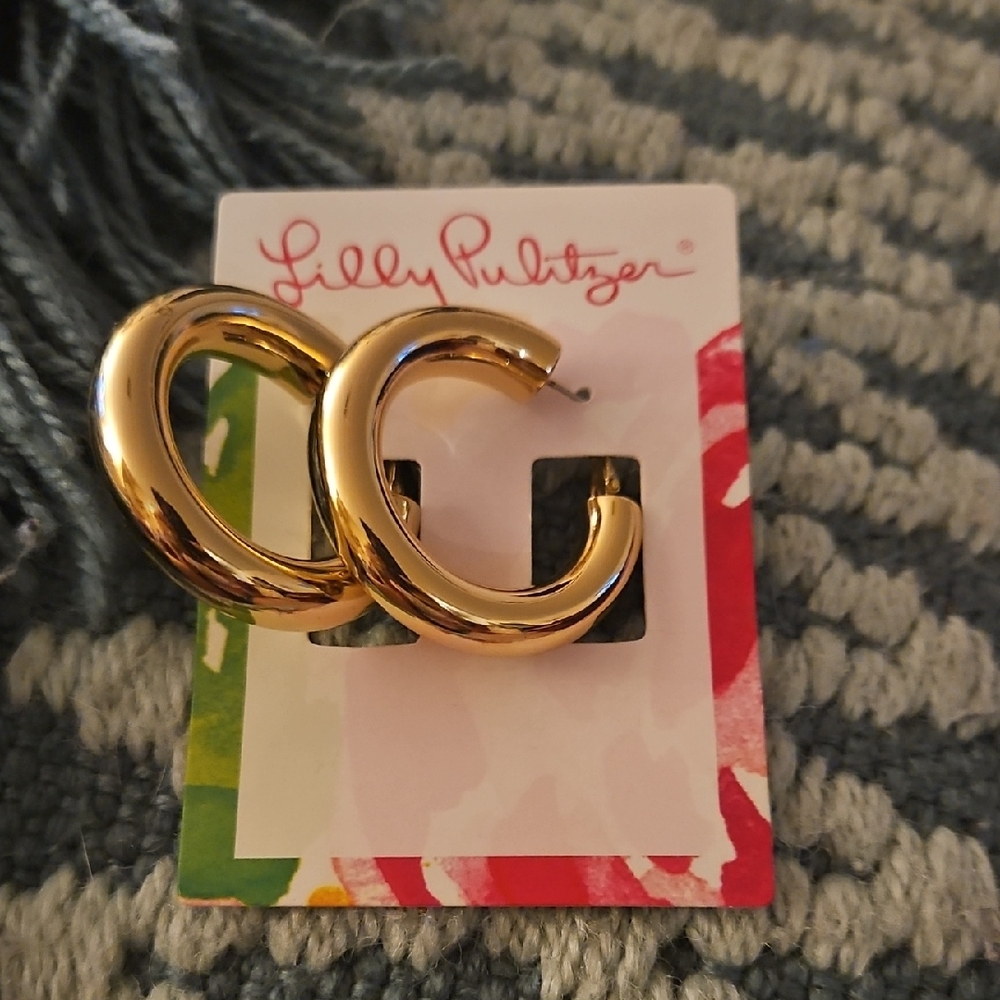 Lilly Pulitzer Shiny Gold C-Shaped Earrings